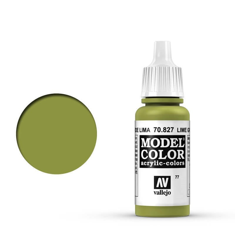 Vallejo-Vallejo Model Colour  077 Lime Green 17 ml Acrylic Paint [70827] -rc-cars-scale-models-sunshine-coast