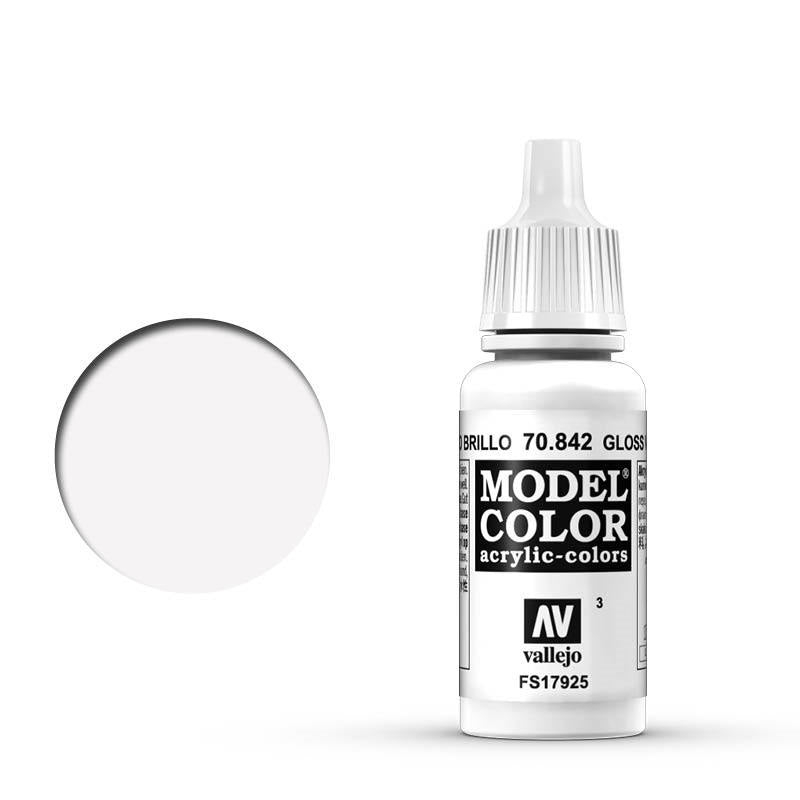 Vallejo-Vallejo Model Colour  003 Gloss White 17 ml Acrylic Paint [70842] -rc-cars-scale-models-sunshine-coast