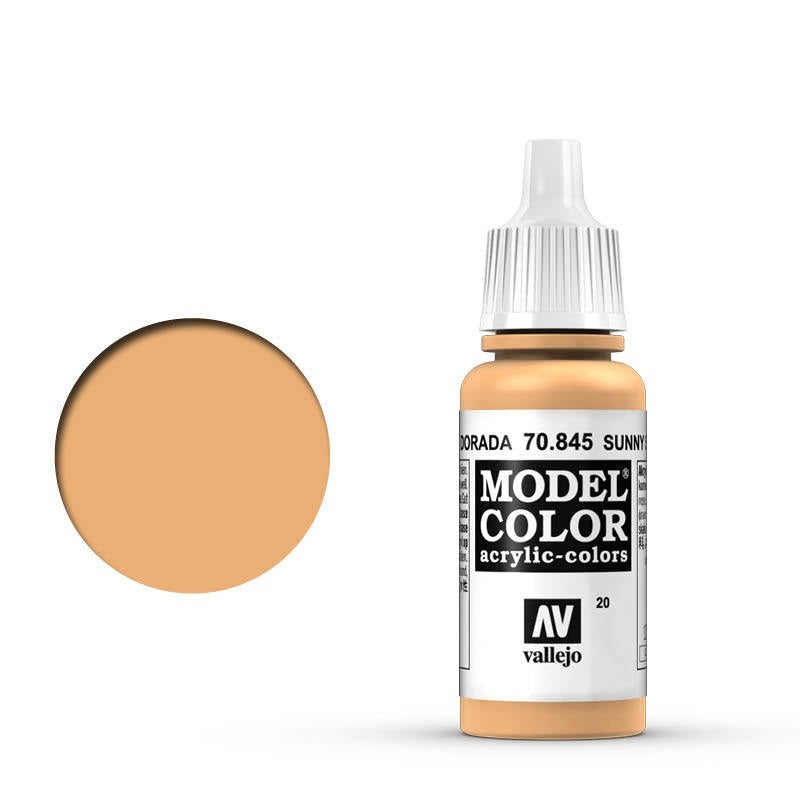 Vallejo-Vallejo Model Colour  020 Sunny Skintone 17 ml Acrylic Paint [70845] -rc-cars-scale-models-sunshine-coast