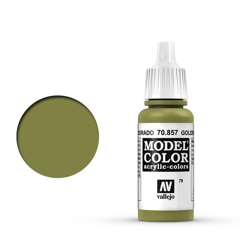 Vallejo-Vallejo Model Colour  079 Golden Olive 17 ml Acrylic Paint [70857] -rc-cars-scale-models-sunshine-coast