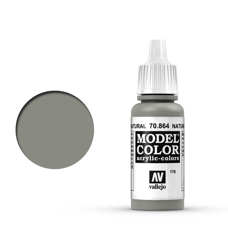 Vallejo-Vallejo Model Colour  178 Metallic Natural Steel 17 ml Acrylic Paint [70864] -rc-cars-scale-models-sunshine-coast
