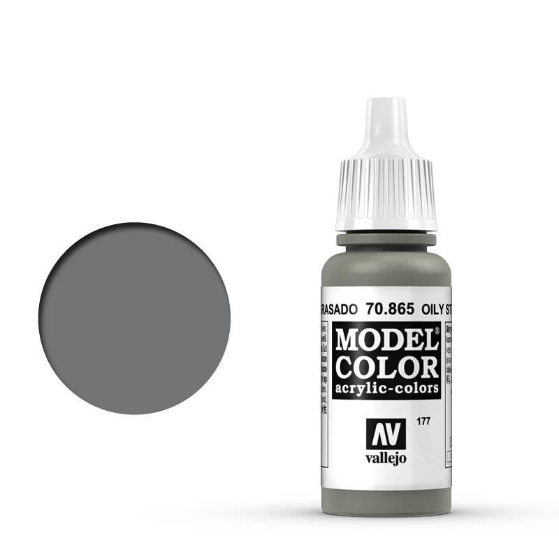 Vallejo-Vallejo Model Colour  177 Metallic Oily Steel 17 ml Acrylic Paint [70865] -rc-cars-scale-models-sunshine-coast