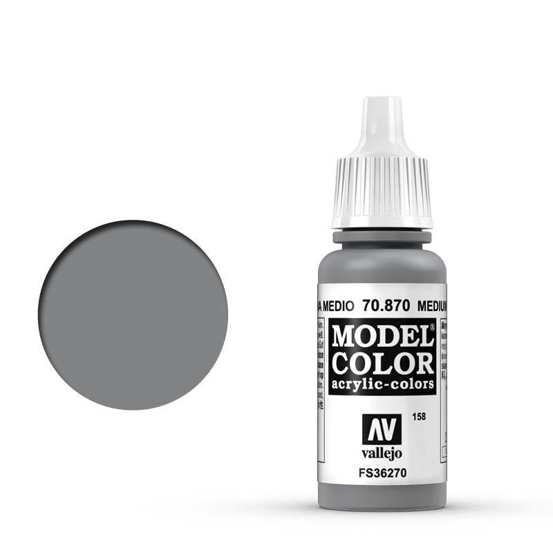 Vallejo-Vallejo Model Colour  158 Medium Sea Grey 17 ml Acrylic Paint [70870] -rc-cars-scale-models-sunshine-coast