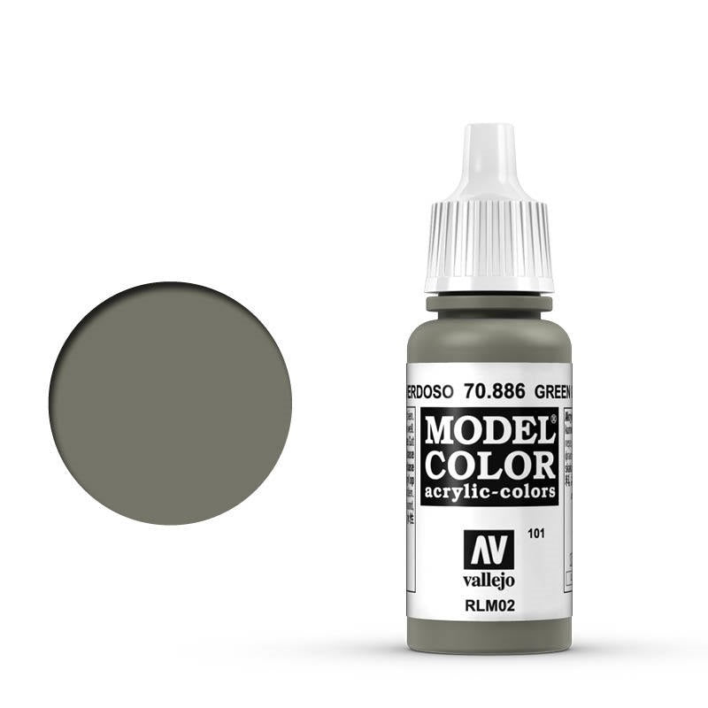 Vallejo-Vallejo Model Colour  101 Green Grey 17 ml Acrylic Paint [70886] -rc-cars-scale-models-sunshine-coast