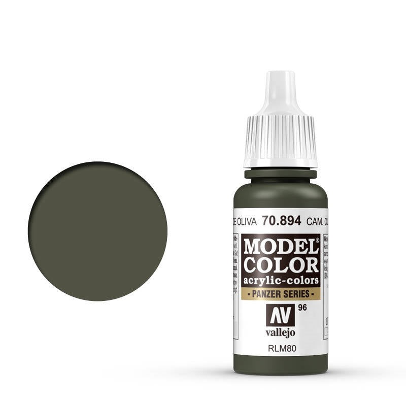 Vallejo-Vallejo Model Colour  096 Cam Olive Green 17 ml Acrylic Paint [70894] -rc-cars-scale-models-sunshine-coast