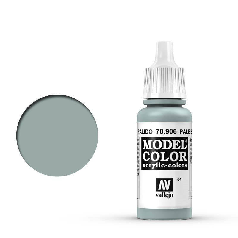 Vallejo-Vallejo Model Colour  064 Pale Blue 17 ml Acrylic Paint [70906] -rc-cars-scale-models-sunshine-coast