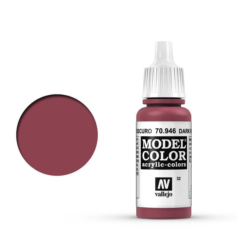 Vallejo-Vallejo Model Colour  032 Dark Red 17 ml Acrylic Paint [70946] -rc-cars-scale-models-sunshine-coast