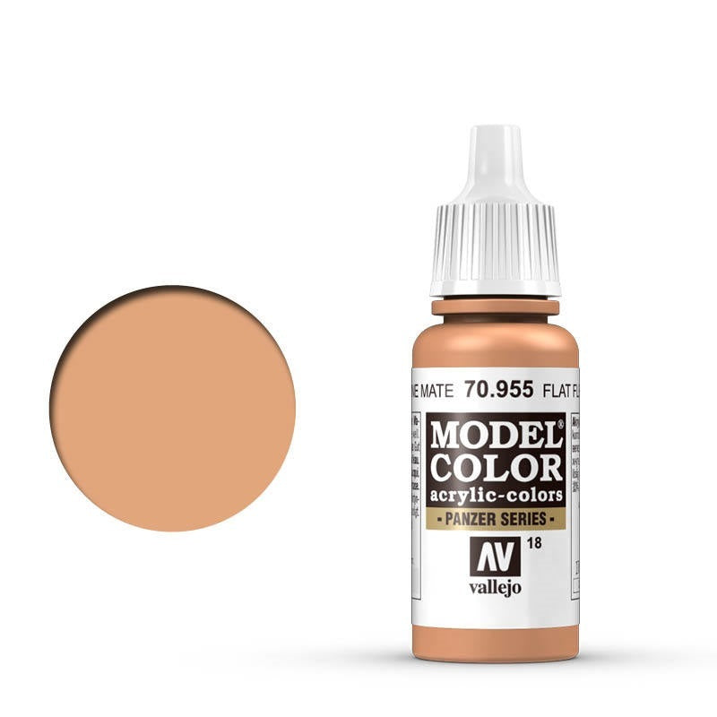 Vallejo-Vallejo Model Colour  018 Flat Flesh 17 ml Acrylic Paint [70955] -rc-cars-scale-models-sunshine-coast