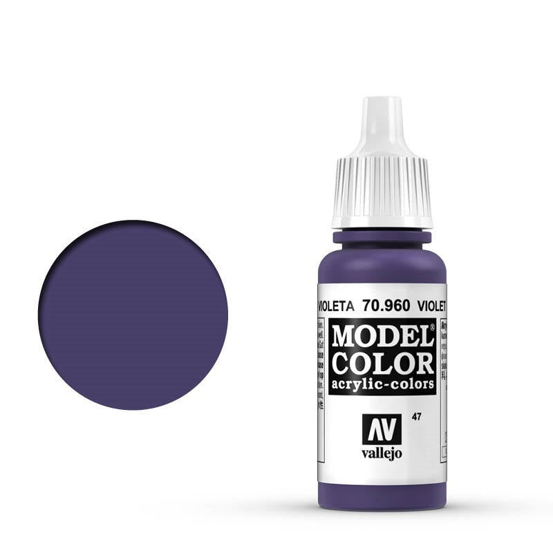 Vallejo-Vallejo Model Colour  047 Violet 17 ml Acrylic Paint [70960] -rc-cars-scale-models-sunshine-coast