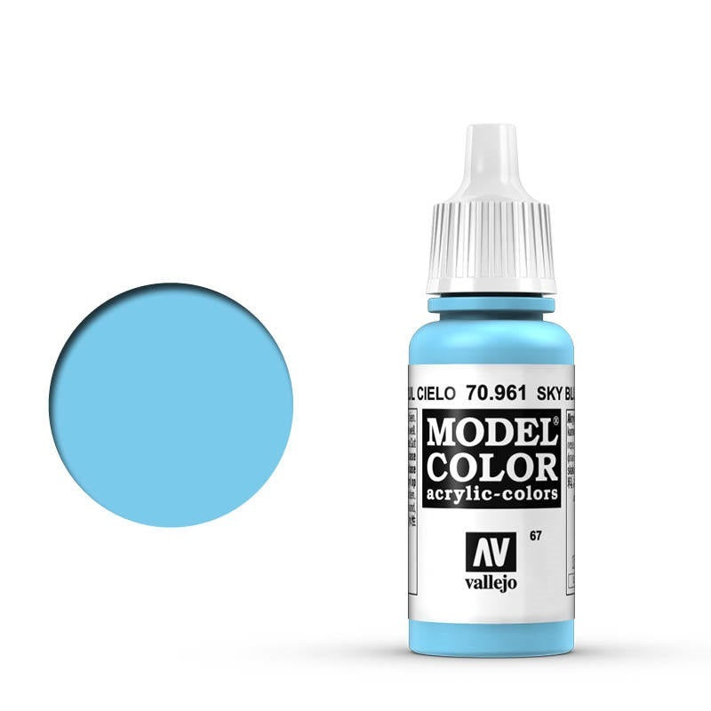 Vallejo-Vallejo Model Colour  067 Sky Blue 17 ml Acrylic Paint [70961] -rc-cars-scale-models-sunshine-coast