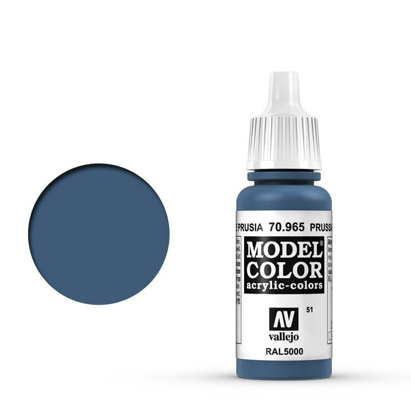 Vallejo-Vallejo Model Colour  051 Prussian Blue 17 ml Acrylic Paint [70965] -rc-cars-scale-models-sunshine-coast