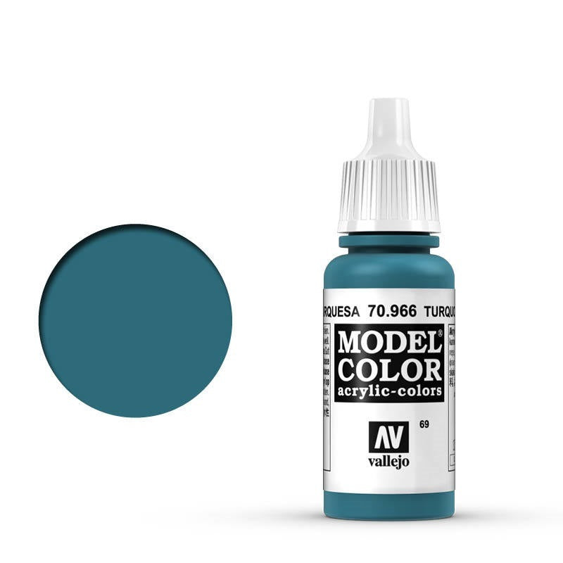 Vallejo-Vallejo Model Colour  069 Turquoise 17 ml Acrylic Paint [70966] -rc-cars-scale-models-sunshine-coast