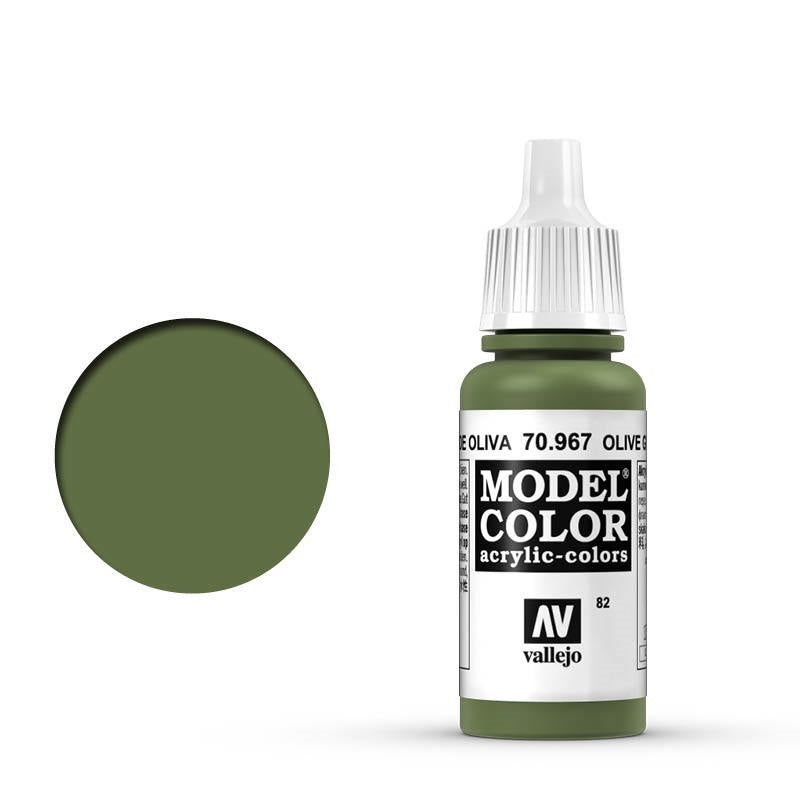 Vallejo-Vallejo Model Colour  082 Olive Green 17 ml Acrylic Paint [70967] -rc-cars-scale-models-sunshine-coast