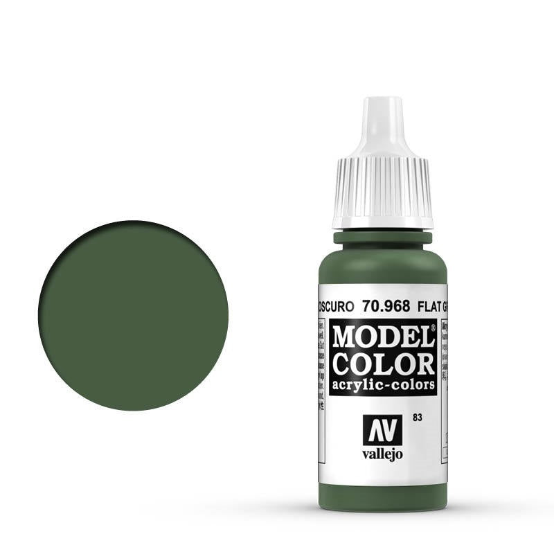 Vallejo-Vallejo Model Colour  083 Flat Green 17 ml Acrylic Paint [70968] -rc-cars-scale-models-sunshine-coast