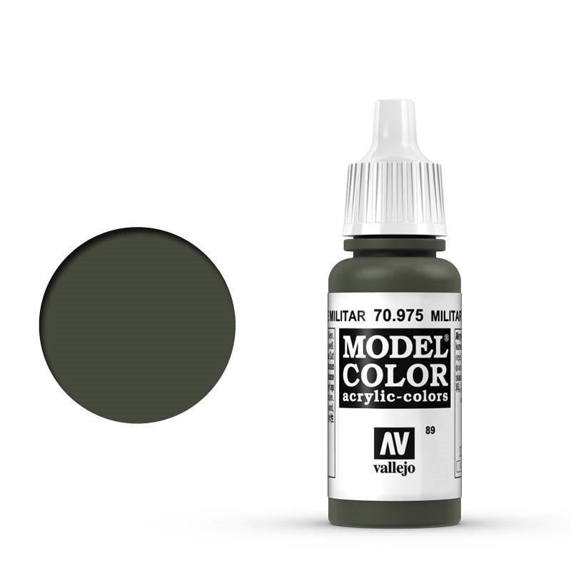 Vallejo-Vallejo Model Colour  089 Military Green 17 ml Acrylic Paint [70975] -rc-cars-scale-models-sunshine-coast