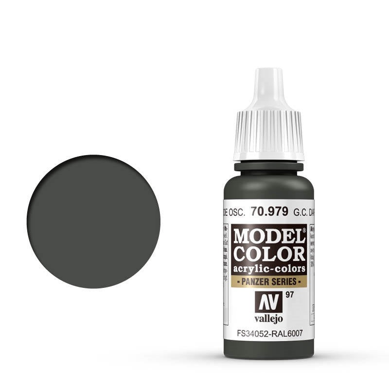 Vallejo-Vallejo Model Colour  097 German Cam Dark Green 17 ml Acrylic Paint [70979] -rc-cars-scale-models-sunshine-coast