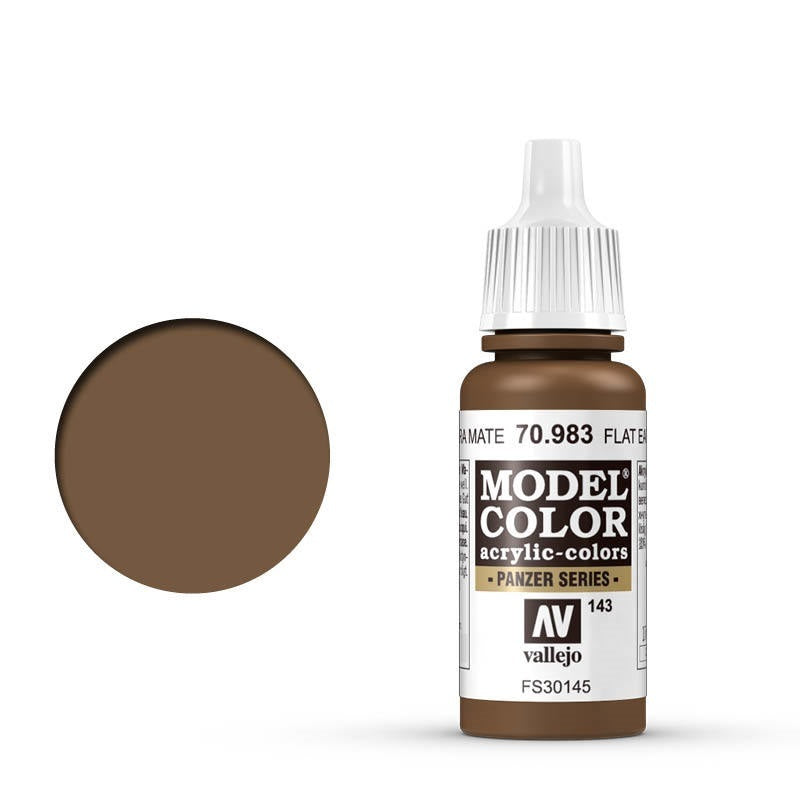 Vallejo-Vallejo Model Colour  143 Flat Earth 17 ml Acrylic Paint [70983] -rc-cars-scale-models-sunshine-coast