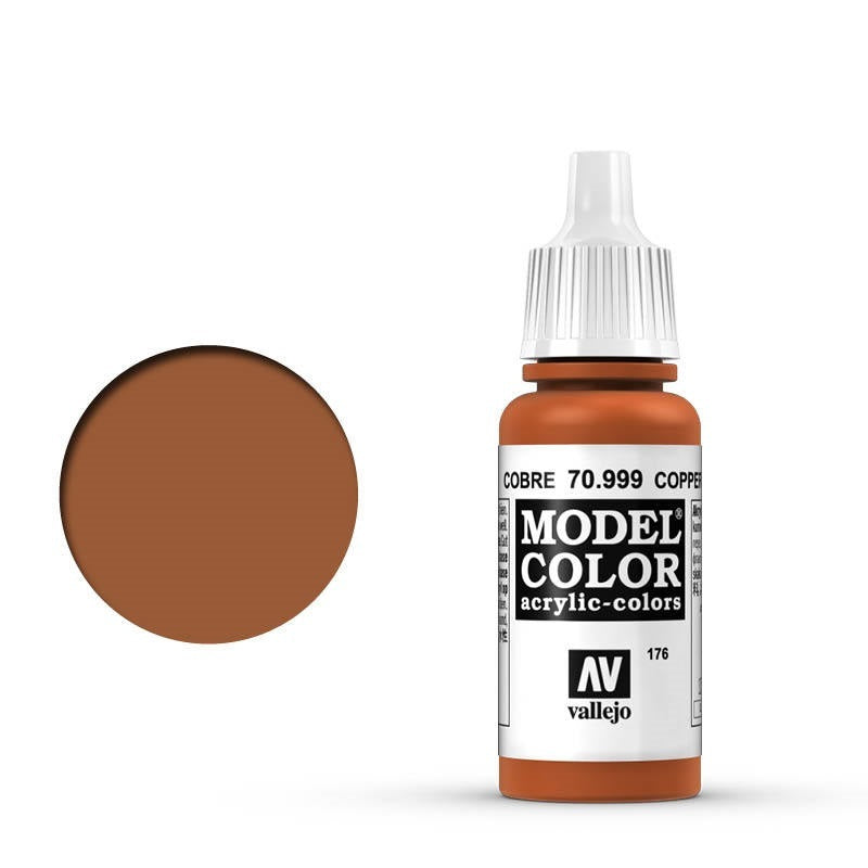 Vallejo-Vallejo Model Colour  176 Metallic Copper 17 ml Acrylic Paint [70999] -rc-cars-scale-models-sunshine-coast