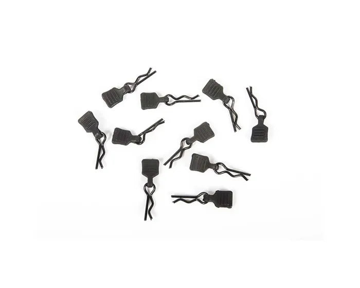 Axial 3mm Body Clip w/ Black Tabs, 10pcs, SCX24 JLU - Techtonic Hobbies - Axial