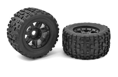 Team Corally-Team Corally - Monster Truck Tires - XL4S - Grabber - Glued on Black Rims - 1 pair -rc-cars-scale-models-sunshine-coast