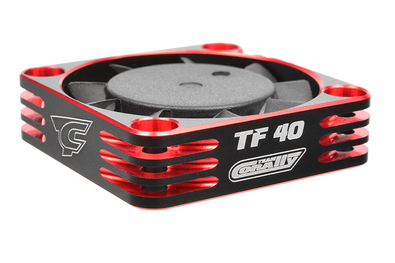 Team Corally-Team Corally - Ultra High Speed Cooling Fan TF-40 w/BEC connector - 40mm - Color Black - Red -rc-cars-scale-models-sunshine-coast
