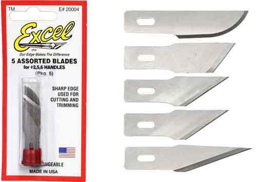 Excel-Excel assorted heavy duty blades (5 pkg) -rc-cars-scale-models-sunshine-coast