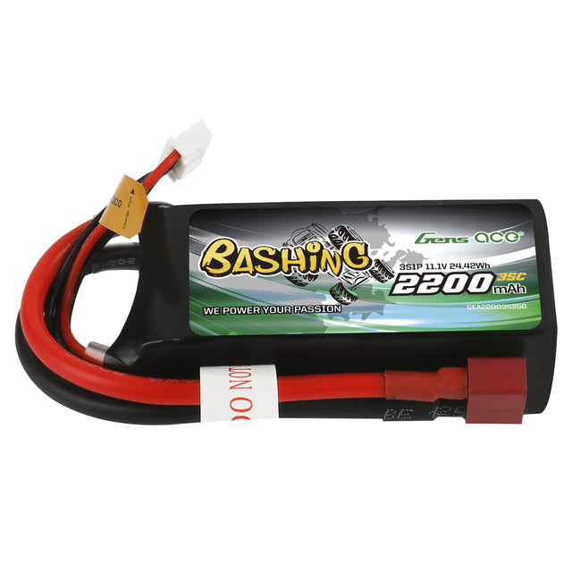 Gens Ace-Gens Ace 3S Bashing 2200mAh 11.1V 35C Soft Case LiPo Battery (Deans)-rc-cars-scale-models-sunshine-coast