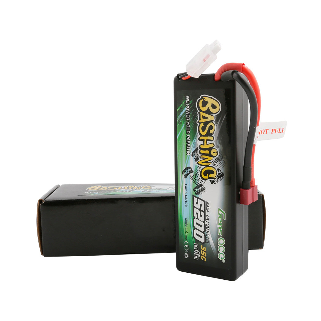 Gens Ace Bashing Series 5200mAh 7.4V 2S1P 35C Car Lipo Battery Pack Hardcase 24# With Deans Plug - Techtonic Hobbies - Gens Ace