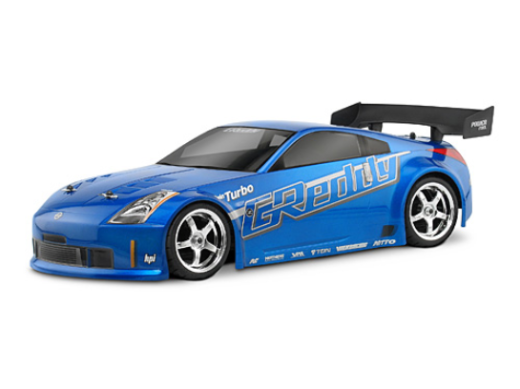 HPI-HPI  1/10 Nissan 350Z Greddy Twin Turbo Clear Body Shell -17518 -rc-cars-scale-models-sunshine-coast