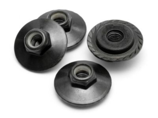 HPI-HPI  Z680 Flanged Lock Nut M5X8Mm (Black/4Pcs) -rc-cars-scale-models-sunshine-coast