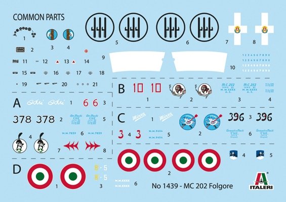 Italeri 1439 1/72 Scale MC.202 Folgore Plastic Model Kit (Scale Model) - Techtonic Hobbies - Italeri