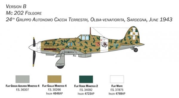 Italeri 1439 1/72 Scale MC.202 Folgore Plastic Model Kit (Scale Model) - Techtonic Hobbies - Italeri