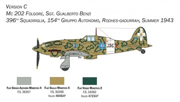 Italeri 1439 1/72 Scale MC.202 Folgore Plastic Model Kit (Scale Model) - Techtonic Hobbies - Italeri