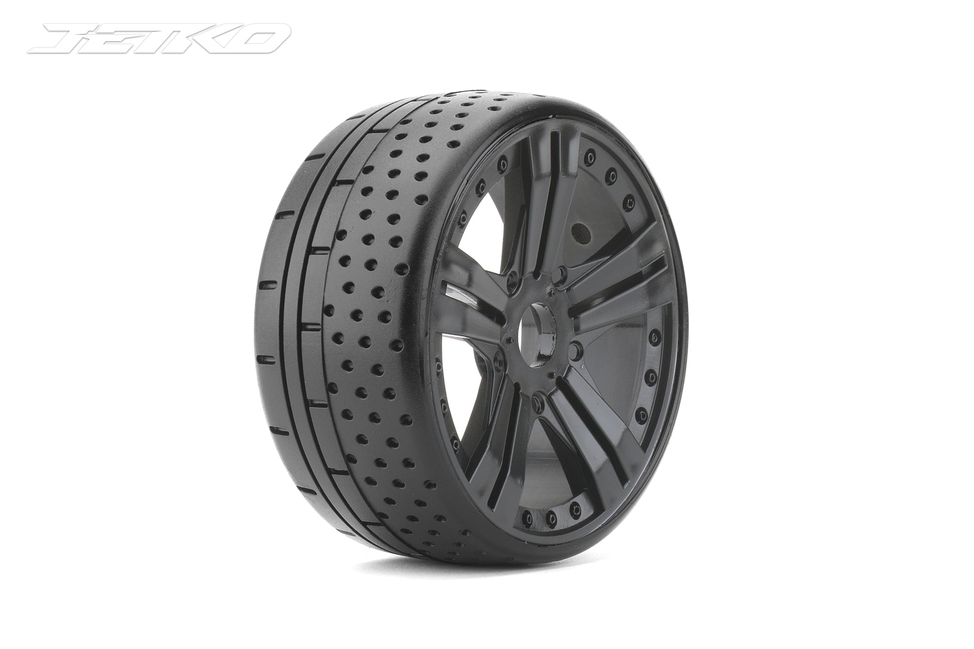 Jetko-Jetko 1/8 GT HOT DOT Tyres (Claw Rim/Black/Medium Soft/Belted) (2pcs) [1102CBMSGB]-rc-cars-scale-models-sunshine-coast