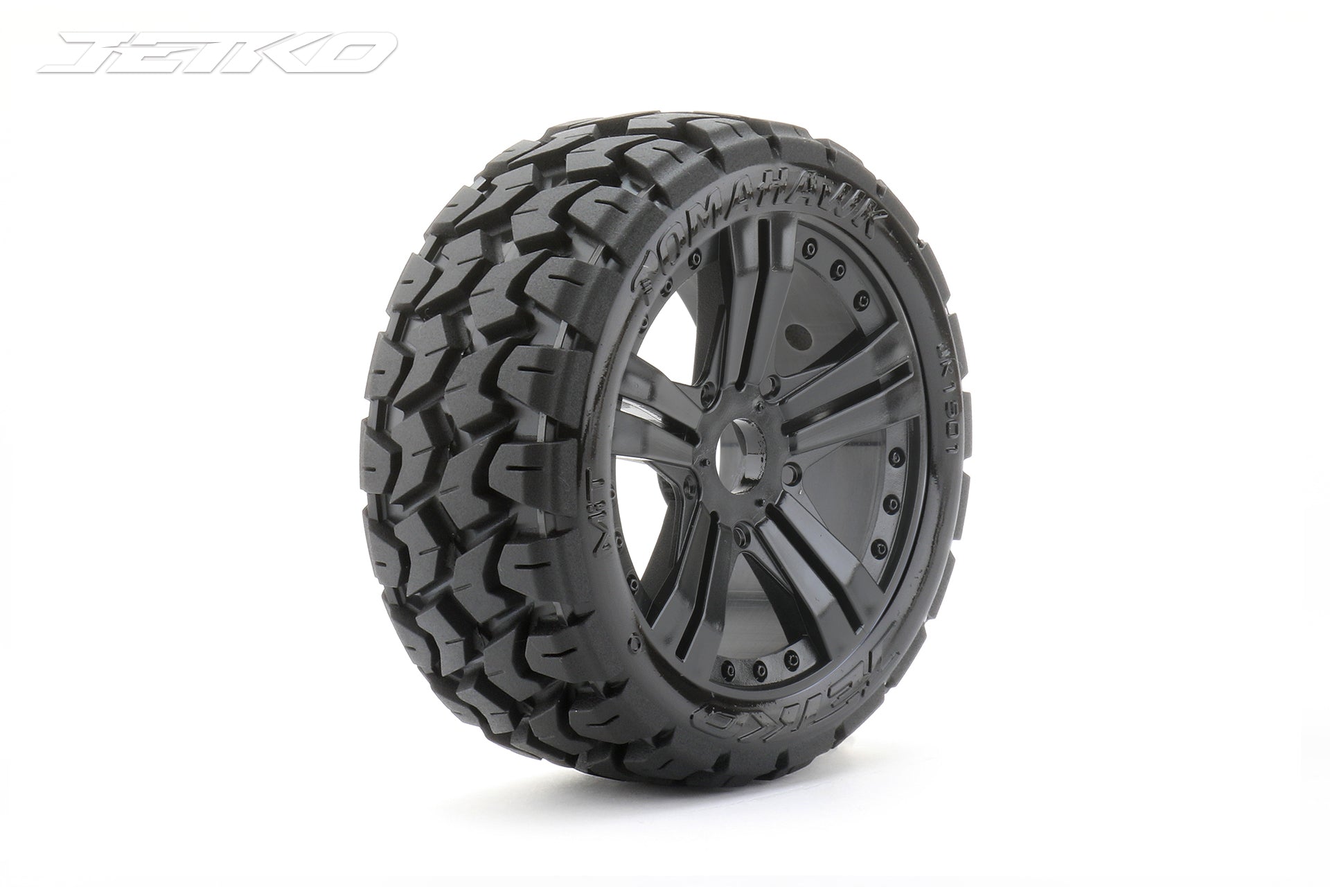 Jetko-Jetko 1/8 Buggy EX-TOMAHAWK Tyres (Claw Rim/Black/Medium Soft/Belted) [1501CBMSGB]-rc-cars-scale-models-sunshine-coast