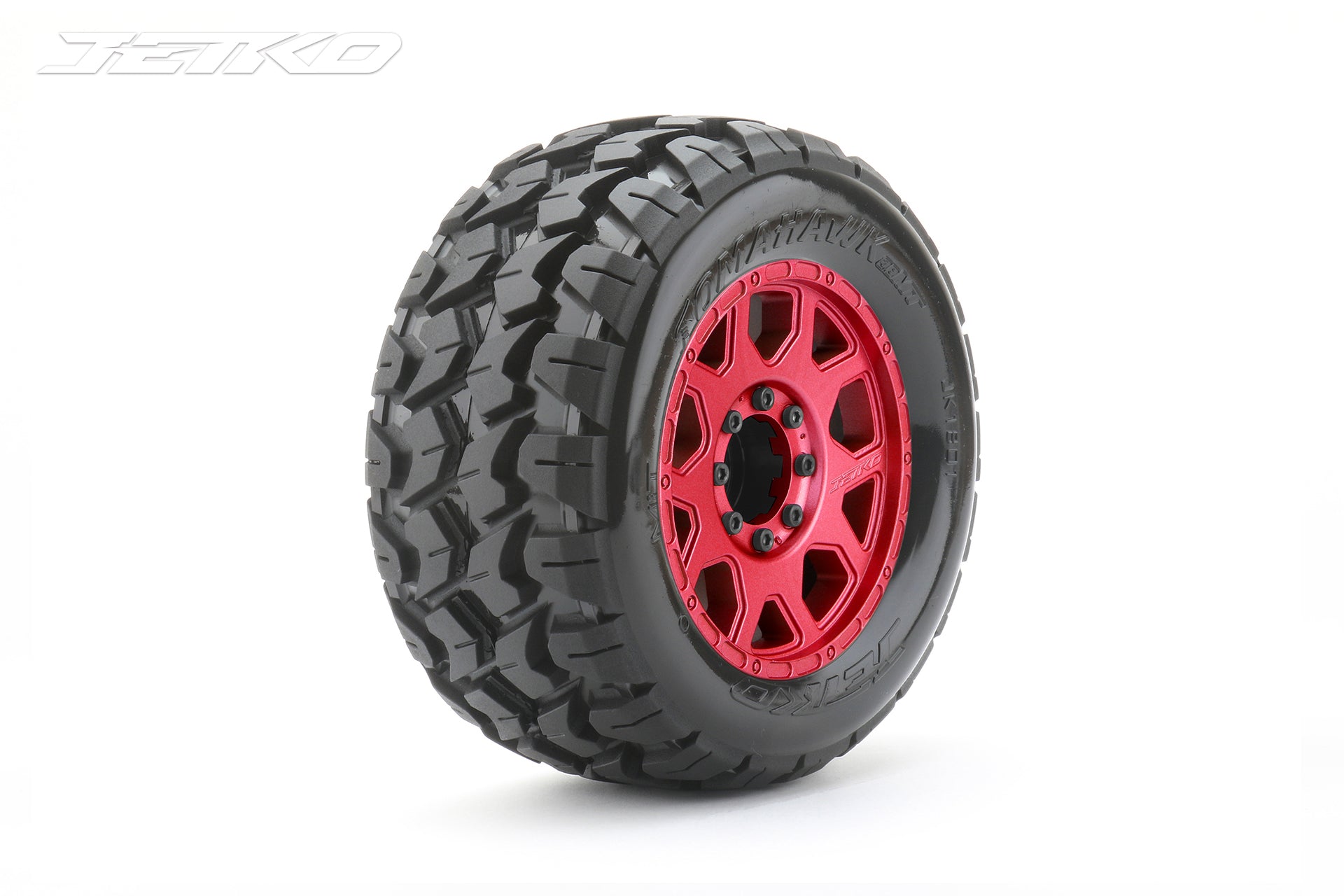 Jetko-Jetko 1/8 MT 3.8 EX-KING COBRA Tyres (Claw Rim/Metal Red/Med Soft/Belted/17mm 0 o/s) [1802CRMSGBB1]-rc-cars-scale-models-sunshine-coast