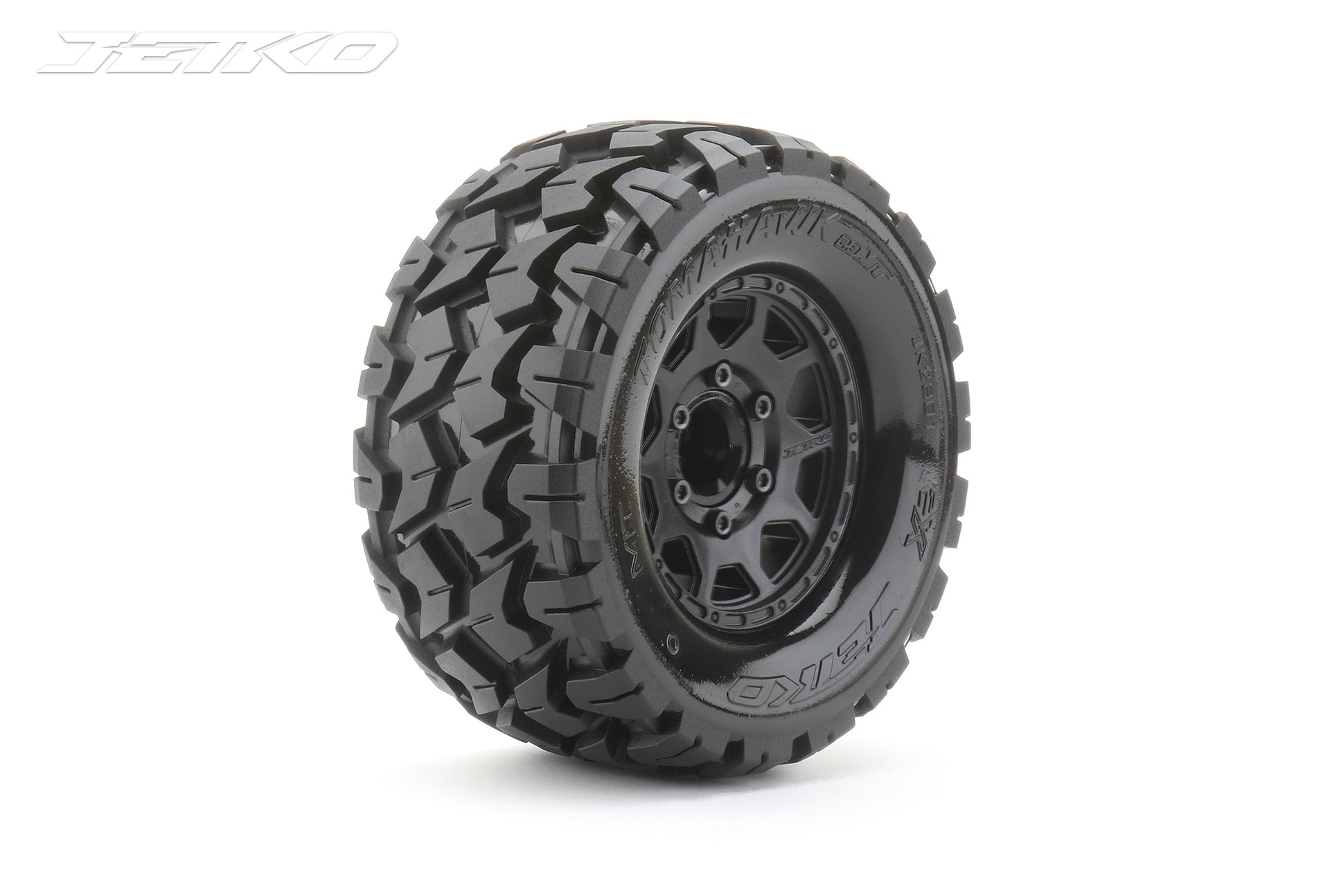 Jetko-Jetko 1/10 MT 2.8 EX-TOMAHAWK Tyres (Claw Rim/Black/Medium Soft/12mm 0 o/s) [2801CBMSGNB1]-rc-cars-scale-models-sunshine-coast