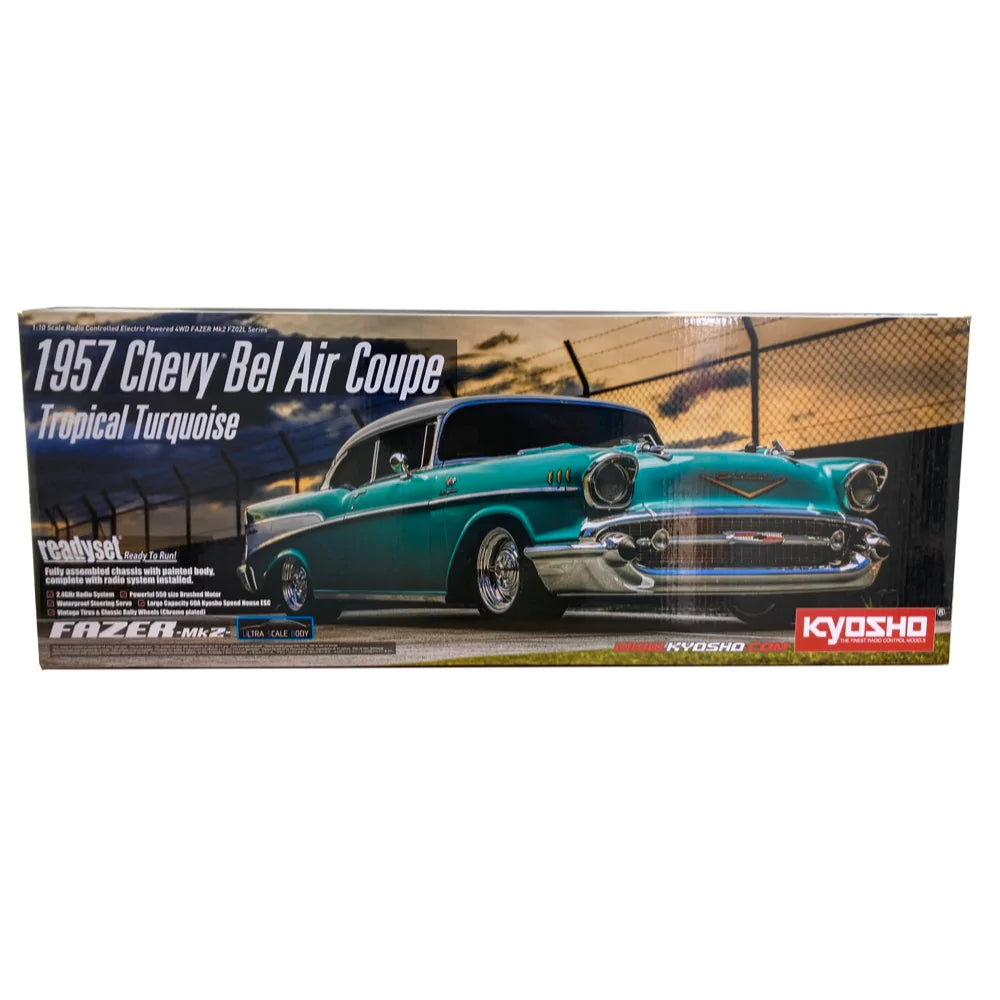 Kyosho 1/10 EP 4WD Fazer Mk2 1957 Chevy Bel Air Coupe Tropical Turquoise 34433T1 (RC Car) - Techtonic Hobbies - Kyosho