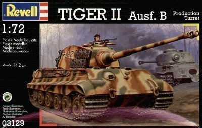 Revell 03129 1/72 Scale Tiger II Ausf. B (German WW2 Heavy Tank) Plastic Model Kit (Scale Model) - Techtonic Hobbies - Revell