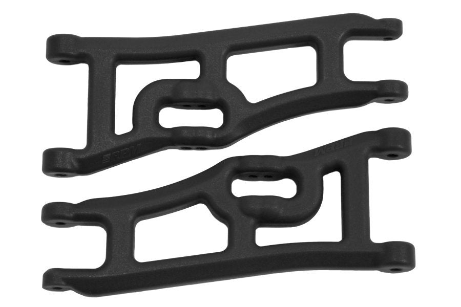 RPM-RPM Black E-Rustler/E-Stampede 2WD Wide Front Lower Suspension Arms-rc-cars-scale-models-sunshine-coast