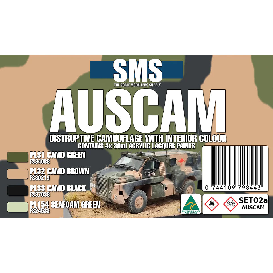 Scale Modellers Supply-AUSCAM Colour Set **UPDATED SET ** (DISRUPTIVE CAMO + INTERIORS) (Scale Models)-rc-cars-scale-models-sunshine-coast