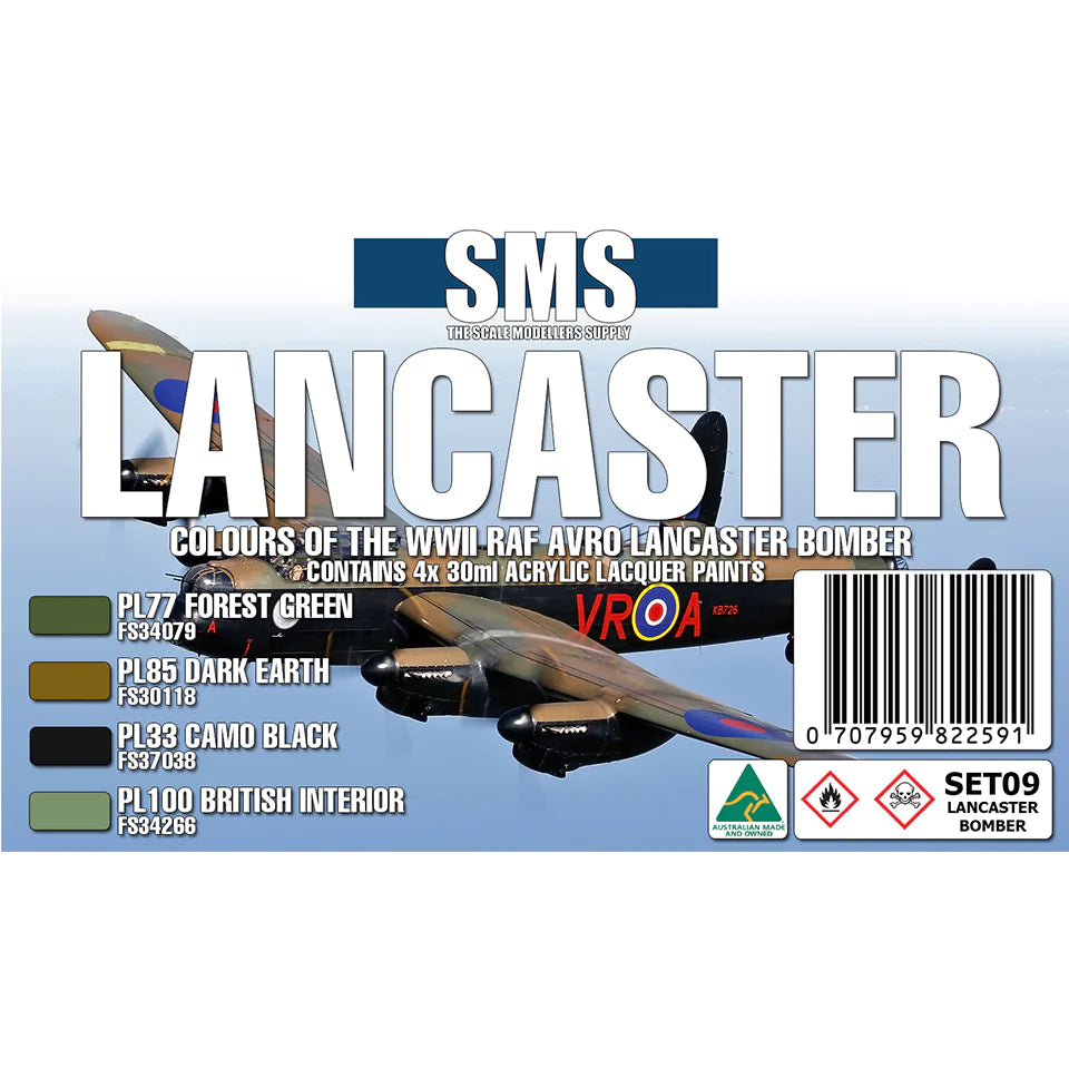 Scale Modeller Supplies LANCASTER BOMBER Colour Set (Scale Model) - Techtonic Hobbies - Scale Modellers Supply