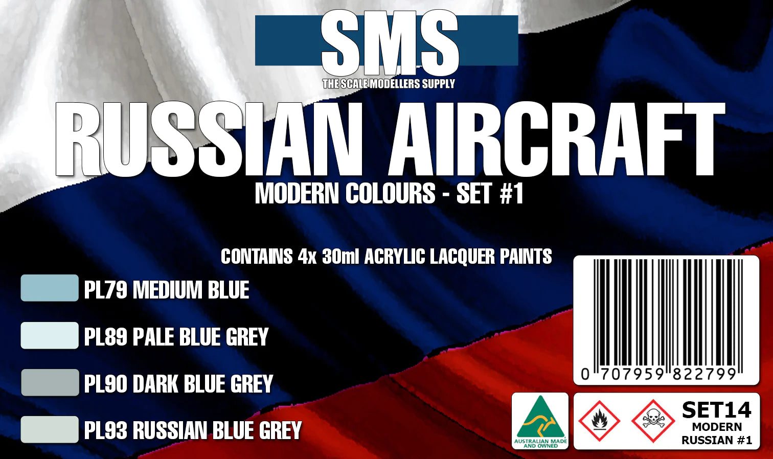 Scale Modellers Supply-MODERN RUSSIAN AIRCRAFT #1 Colour Set 1 (Scale Models)-rc-cars-scale-models-sunshine-coast