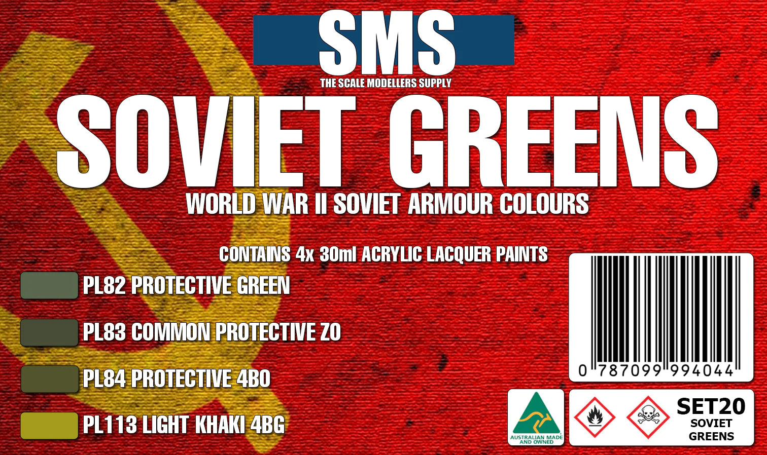 Scale Modellers Supply-SOVIET WWII GREENS Colour Set (Scale Models)-rc-cars-scale-models-sunshine-coast