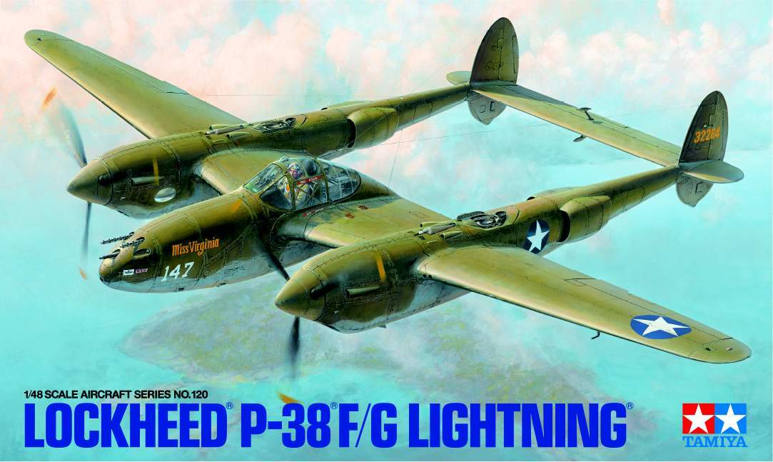 Tamiya-Tamiya 1/48 P-38 F/G Lockheed Lightning 61120-rc-cars-scale-models-sunshine-coast