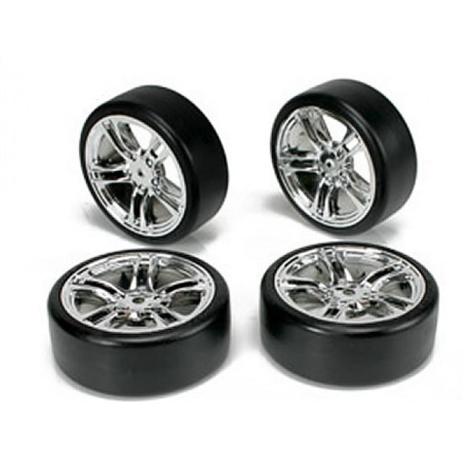 Team Magic-E4D mounted drift tyre & rim F/Silver-rc-cars-scale-models-sunshine-coast