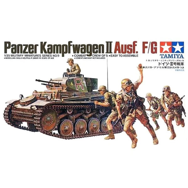 Tamiya-Tamiya 35009 1/35 German Panzer Mk. II Ausf. F/G Combat Crew-rc-cars-scale-models-sunshine-coast