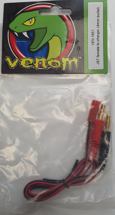 VENOM-JST Female Charge Lead (4mm Bullett)-rc-cars-scale-models-sunshine-coast