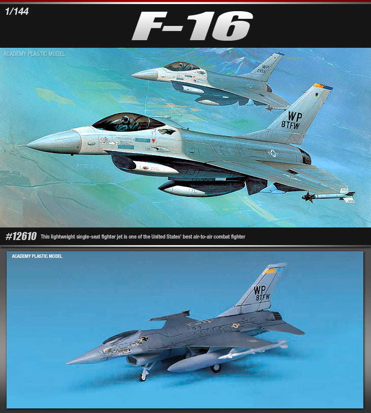 Academy 12610 1/144 F-16 Fighting Falcon Plastic Model Kit (Scale Model) - Techtonic Hobbies - Academy