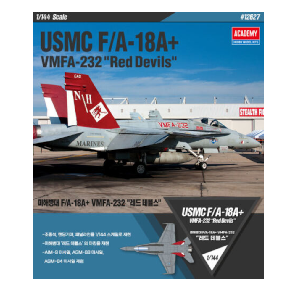 Academy 12627 - 1/144 Scale USMC F/A-18A+ VMFA-232 "Red Devils" - Techtonic Hobbies - Academy